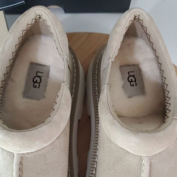 UGG Tasman Lug Slipper Loafer Shoes MEN US 8/ EU 41 Suede Twinsole Mustard Seed - Picture 4 of 14